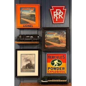 Vintage Pennsylvania Railroad Power Steam Locomotive Framed Print Train Art